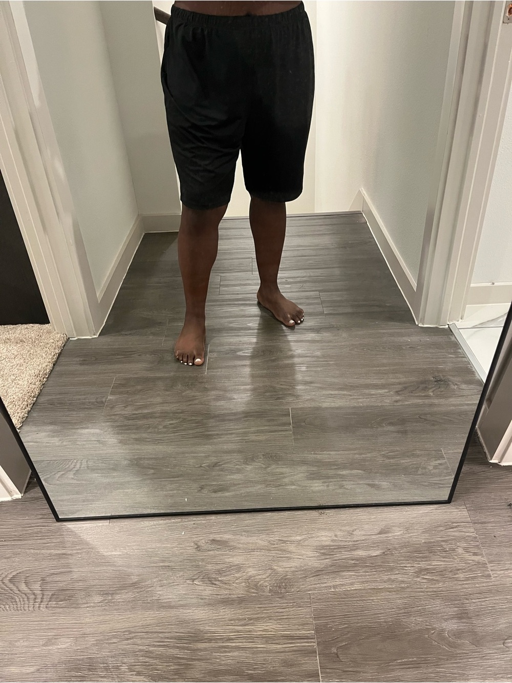 SHEIN Black Elastic Waist Casual Shorts